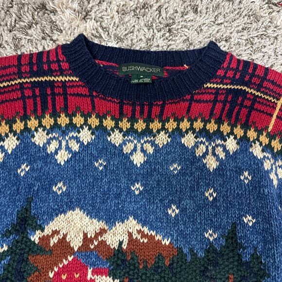 Bushwacker Winter Tunic Sweater Fair Isle Holiday Christmas Ice Skating Plaid S - Picture 6 of 10